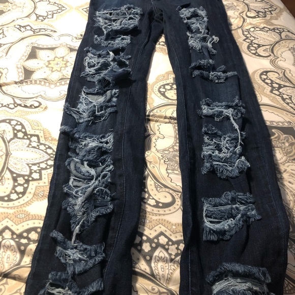 Fashion Nova Denim - DESTROYED Blue Jeans 👖